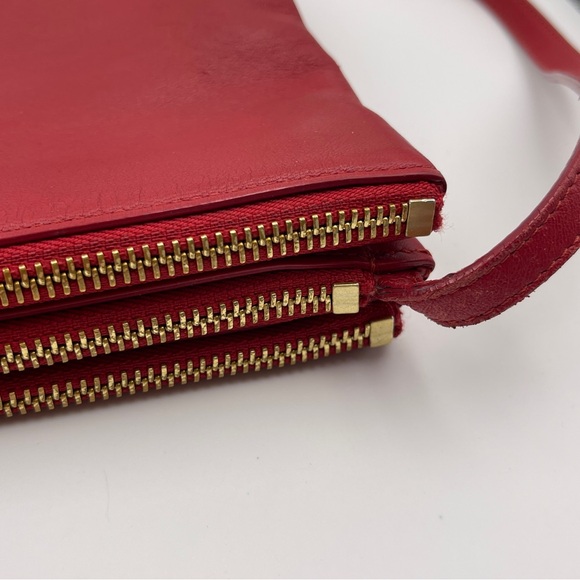 Celine trio crossbody leather messenger handbag in red size large - Picture 7 of 16